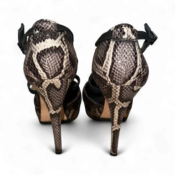 Stuart Weitzman Heritage Azur Reptile Leather Platform Pumps Heels Size 8.5 - Picture 4 of 11